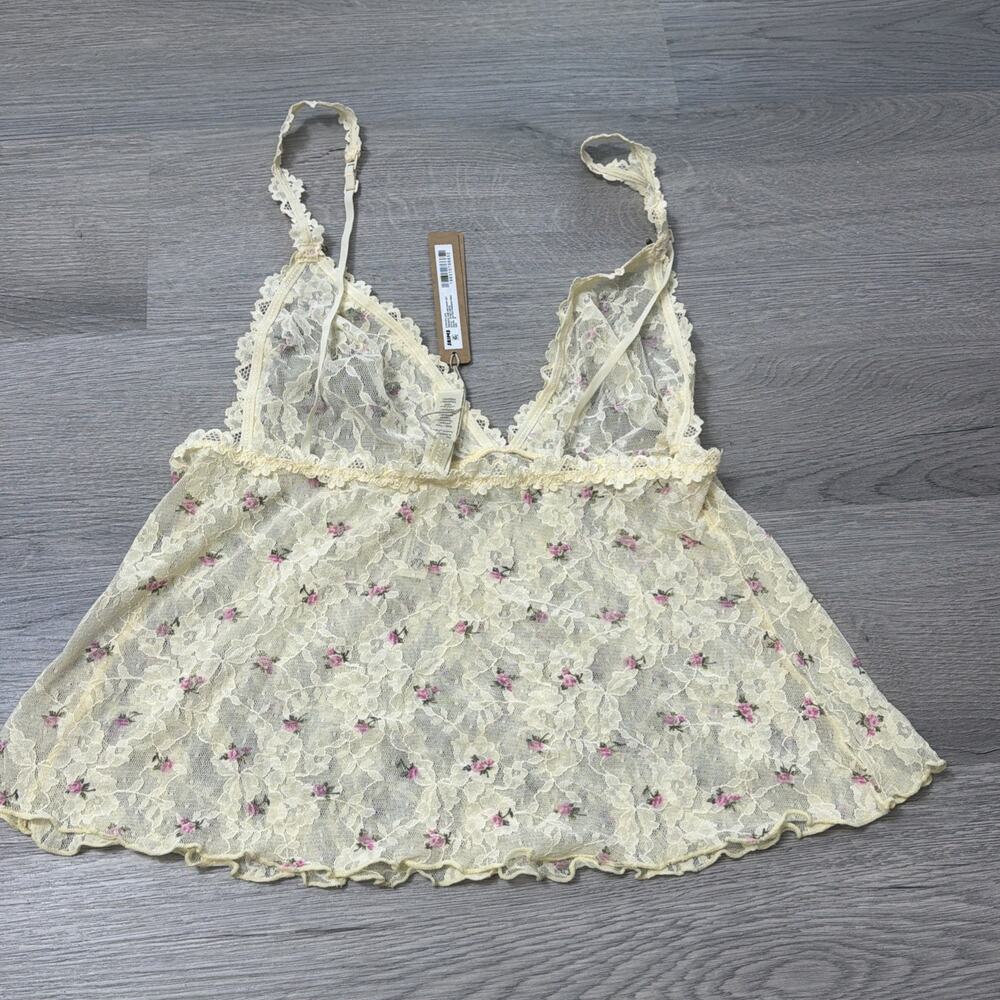 Skims Stretch Lace Triangle Cami Top Size Medium ST-SET-9557W Butter Rosebud - Picture 3 of 4
